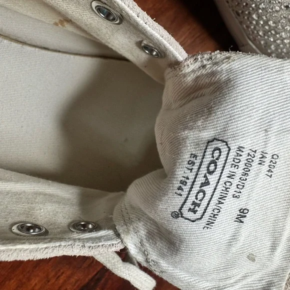 COACH STYLE # Q2047 Ladies Suede Rhinestone Sneakers - Picture 9 of 11